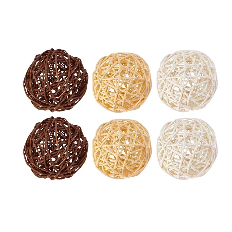 21 Pcs/Lot Mixed 3 Colors Rattan Balls Vase Decoration