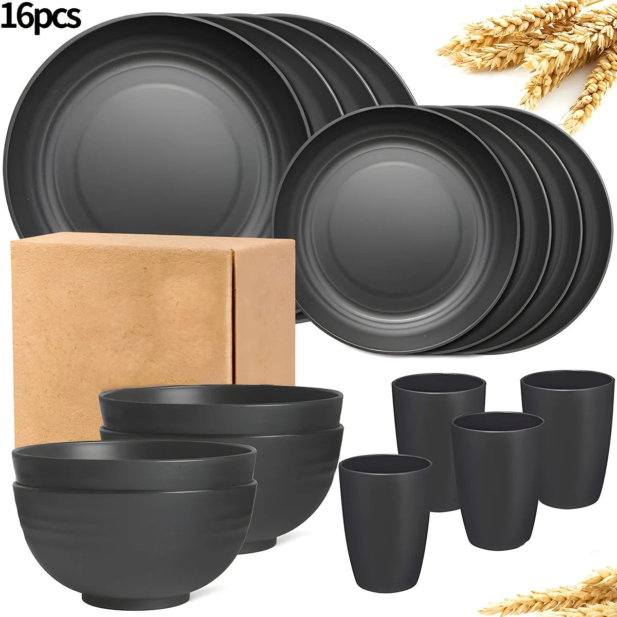 16/32pcs Tableware Set, Include Plates, Bowls Cups