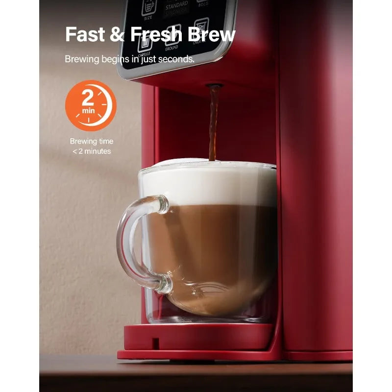 Hot and Iced Coffee Machine for K Cup Pods & Ground Coffee