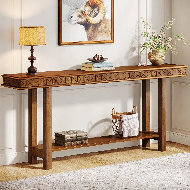 Wood Extra Long Console Table.