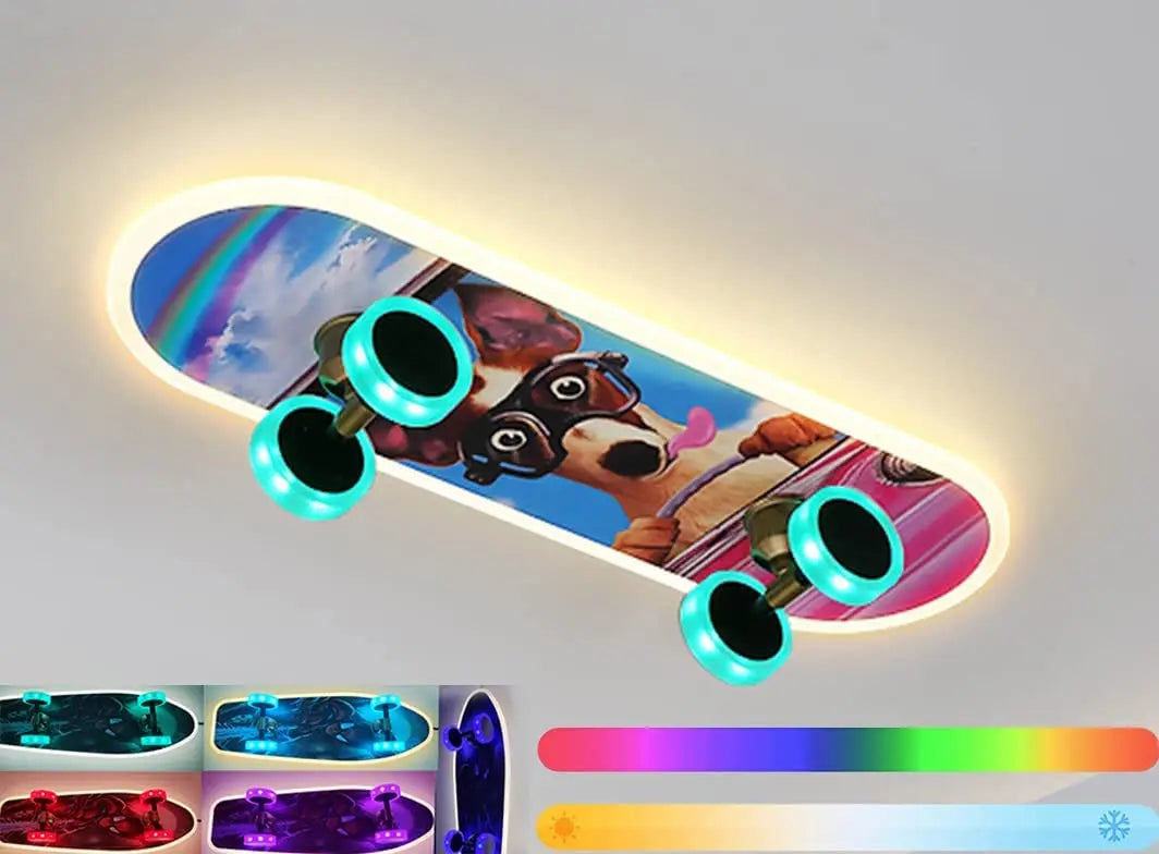Kids Bedroom Skateboard Ceiling Light