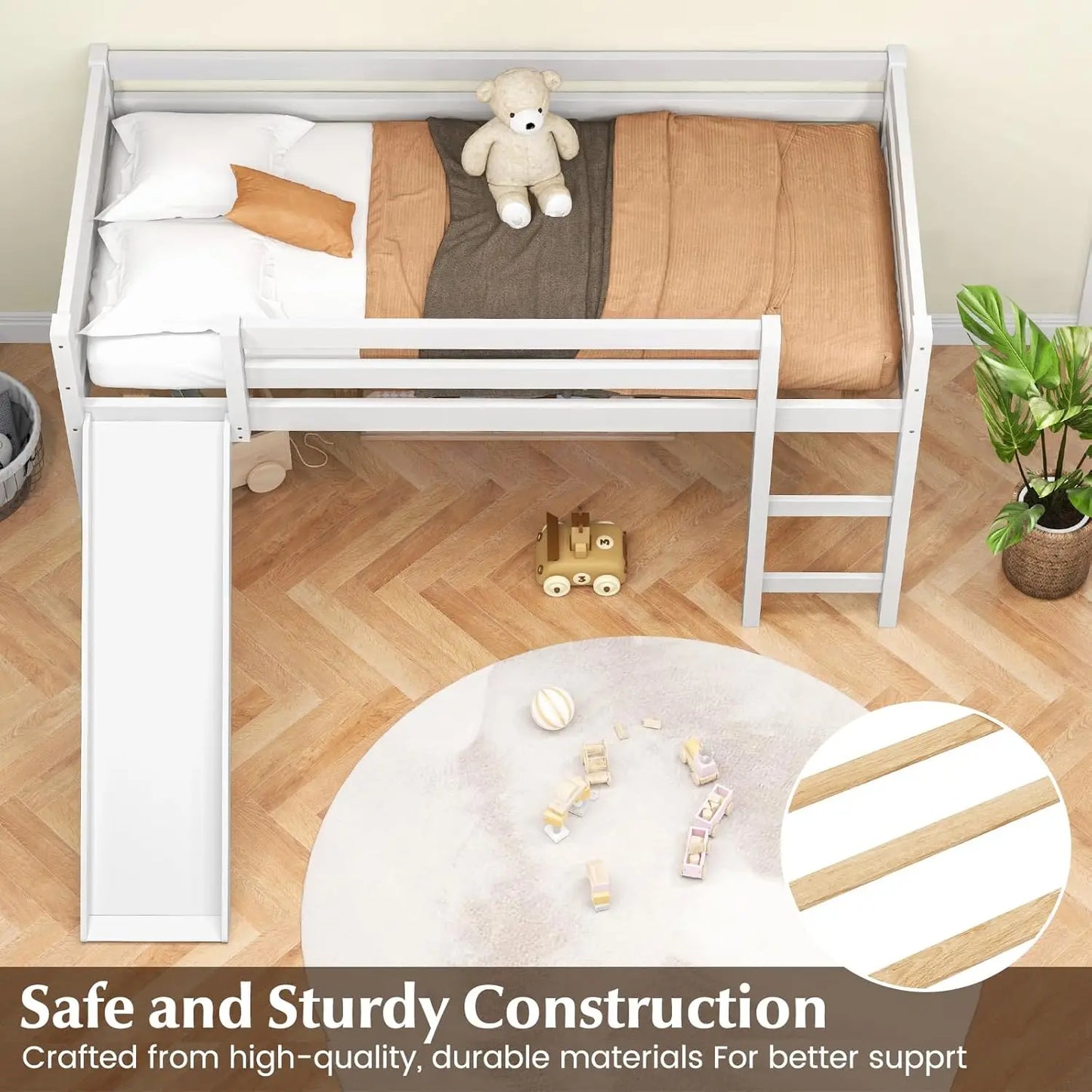 Twin Loft Bed with Slide