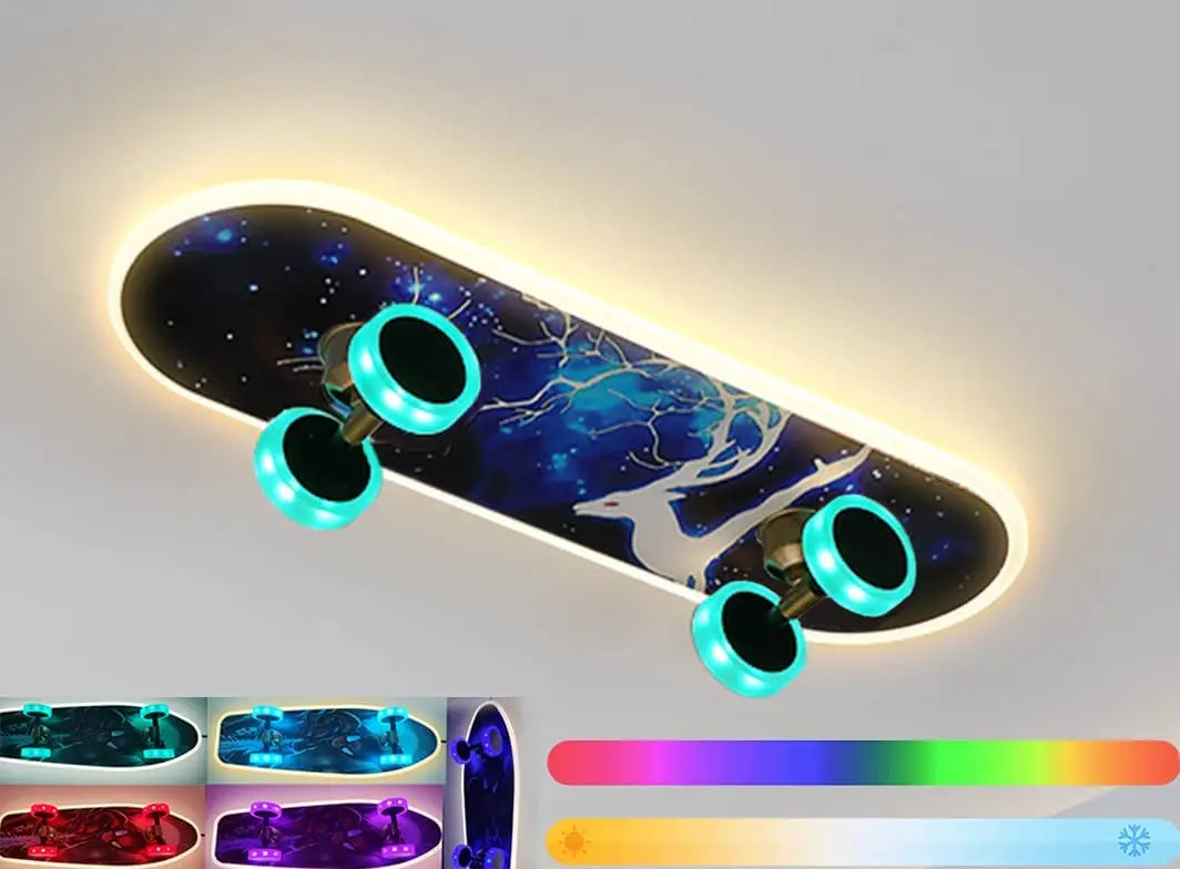 Kids Bedroom Skateboard Ceiling Light