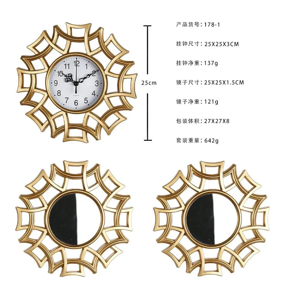 3 Pcs European Elegant Luxury Clock