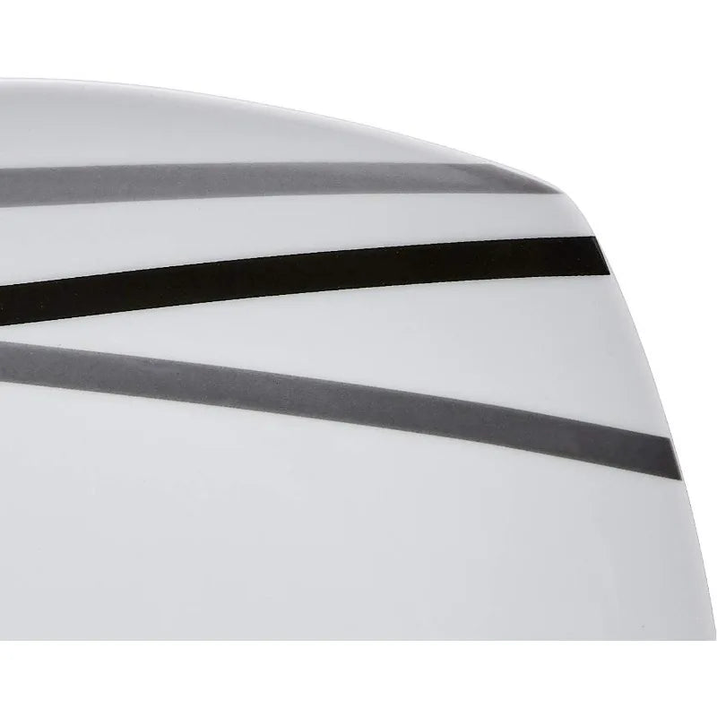 18 Piece Kitchen Dinnerware Set - Square Plates, Bowls