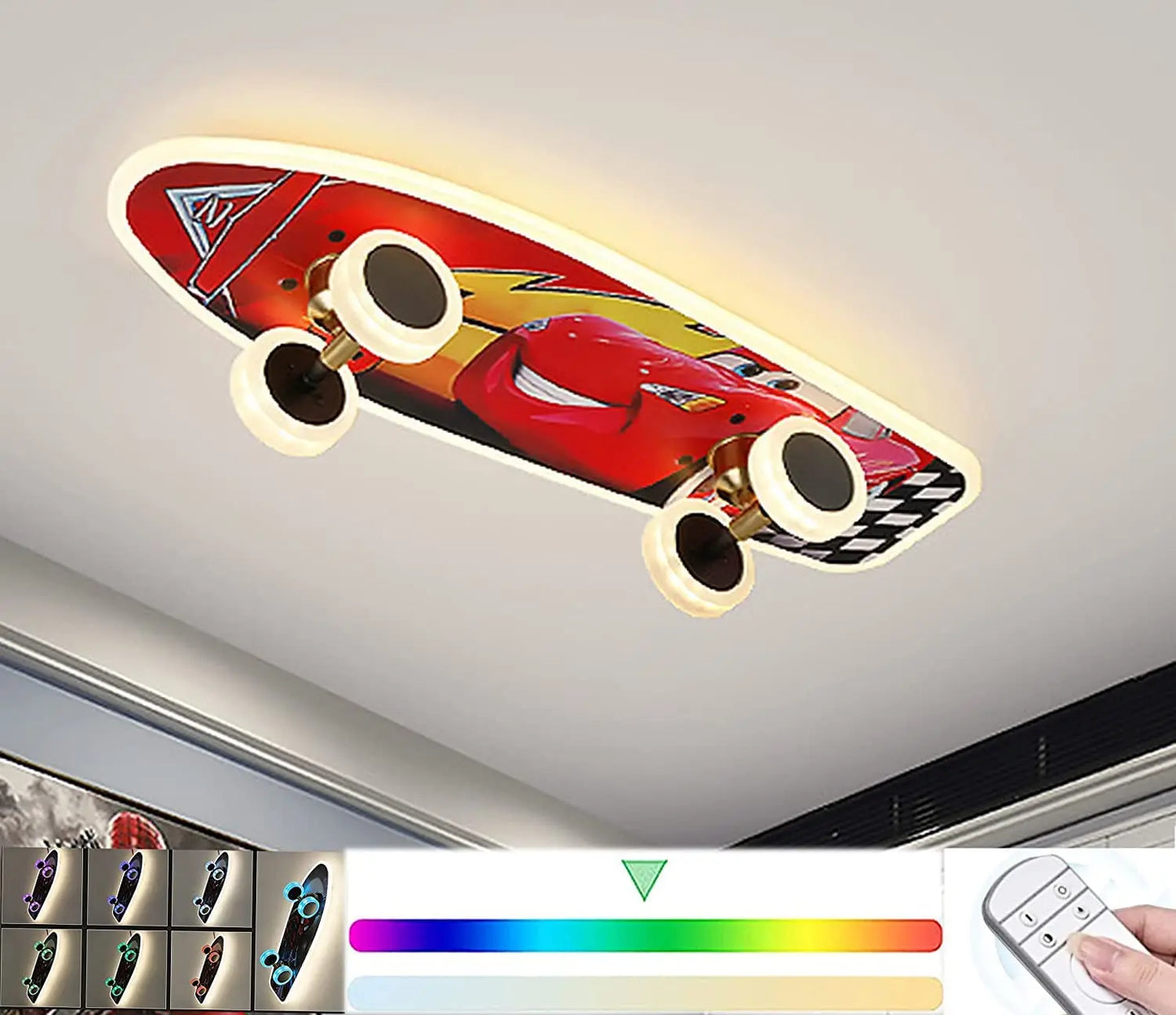 Kids Bedroom Skateboard Ceiling Light