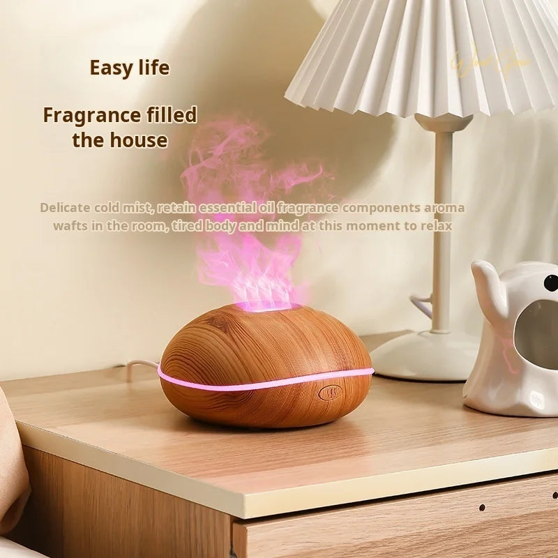 7 colores Fire Flame Wood grain aromatherapy Diffuser