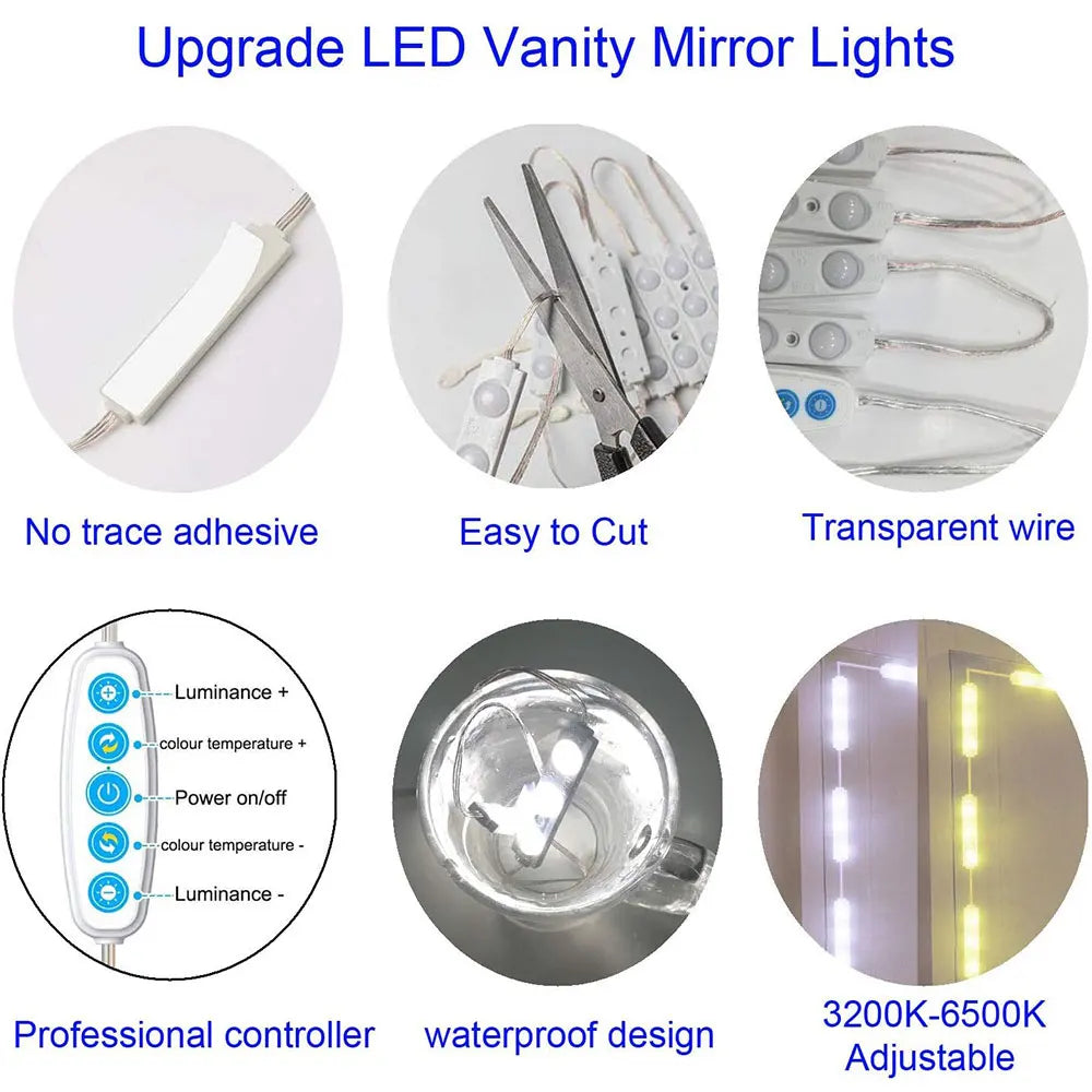 Dimmable LED Vanity Light Makeup Mirror