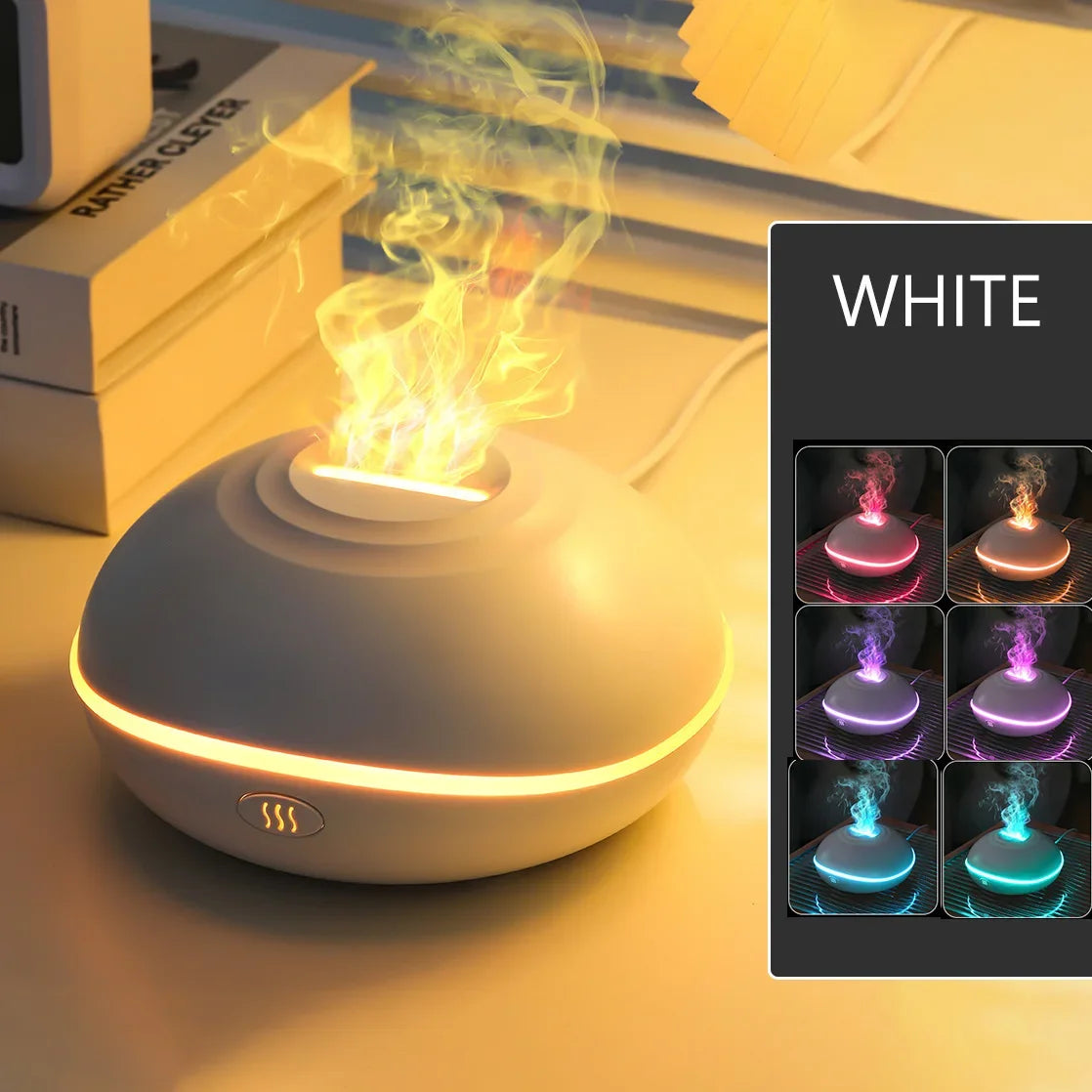 7 colores Fire Flame Wood grain aromatherapy Diffuser