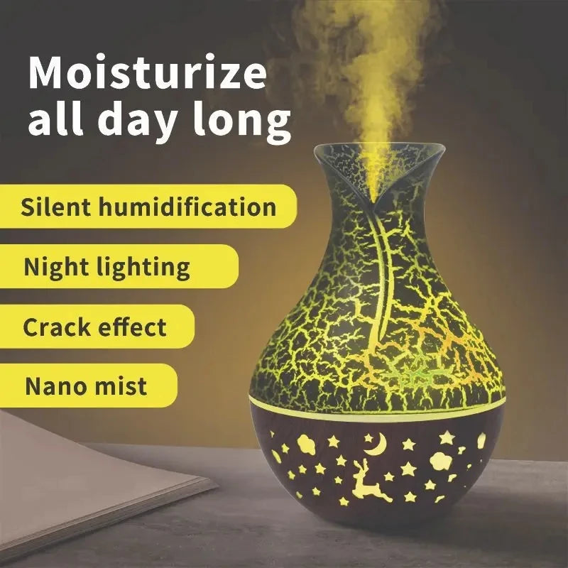 7 Colors Cracked Vase Air Humidifier Diffuser