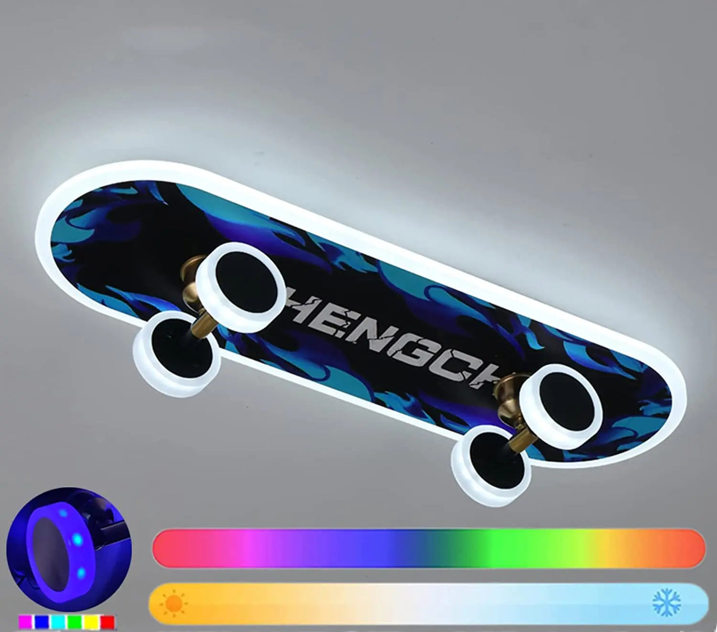 Kids Bedroom Skateboard Ceiling Light