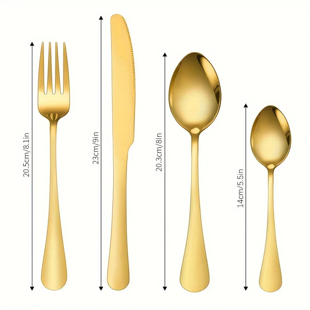 24pcs Elegant Stainless Steel Flatware Set