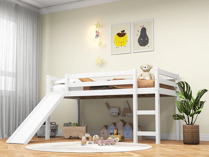 Twin Loft Bed with Slide