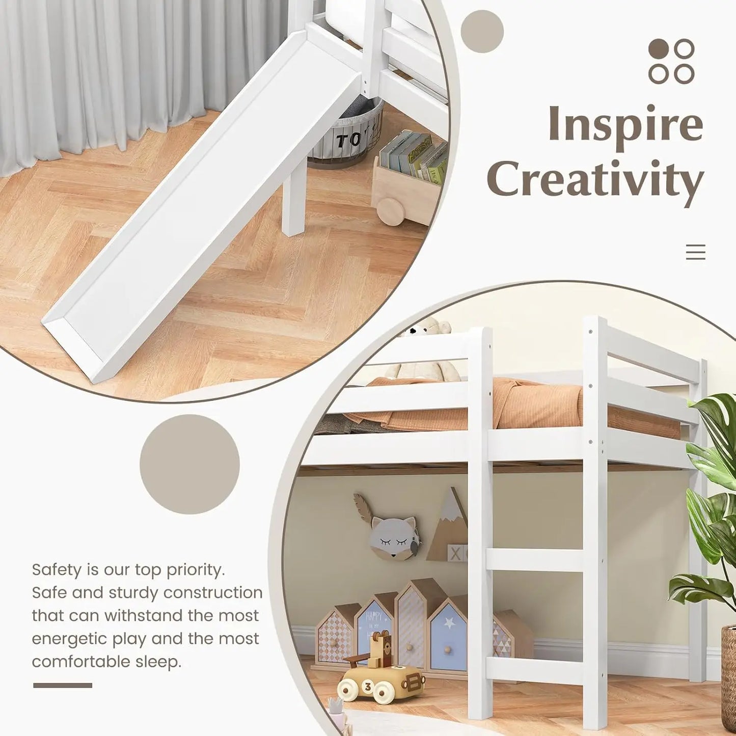 Twin Loft Bed with Slide