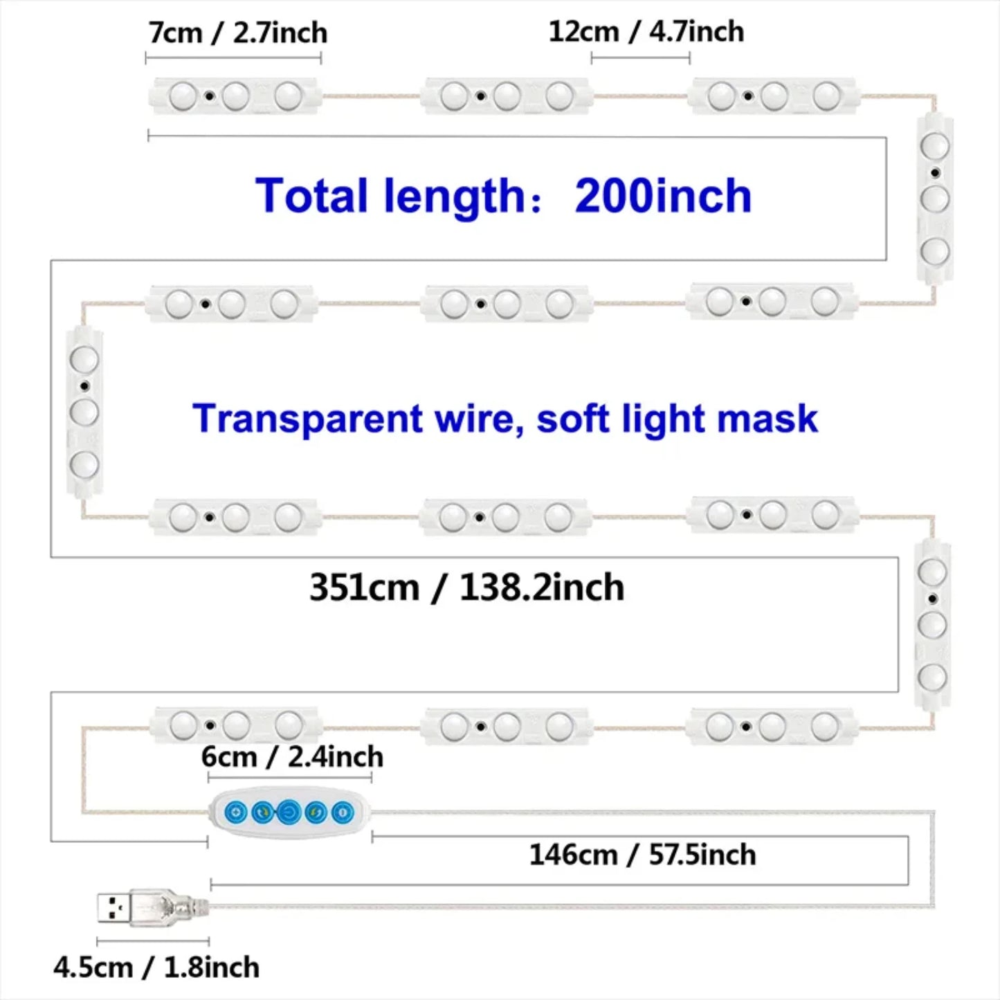 Dimmable LED Vanity Light Makeup Mirror