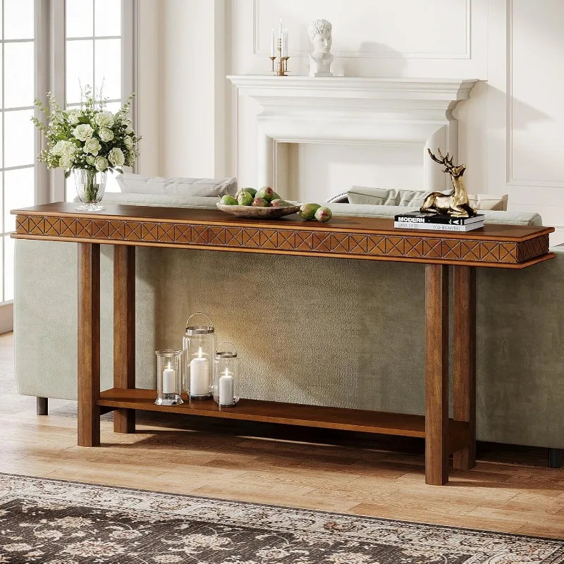 Wood Extra Long Console Table.