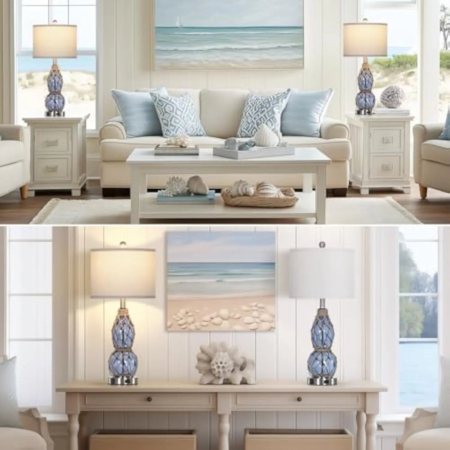 26 Coastal Glass Dimmable Touch Lamps