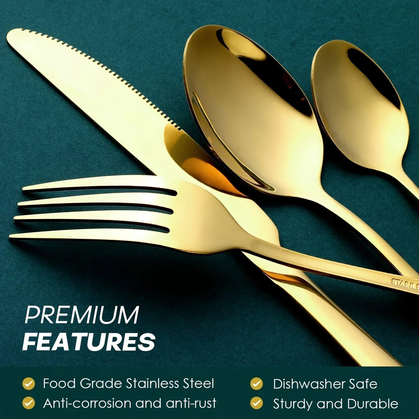 24pcs Elegant Stainless Steel Flatware Set