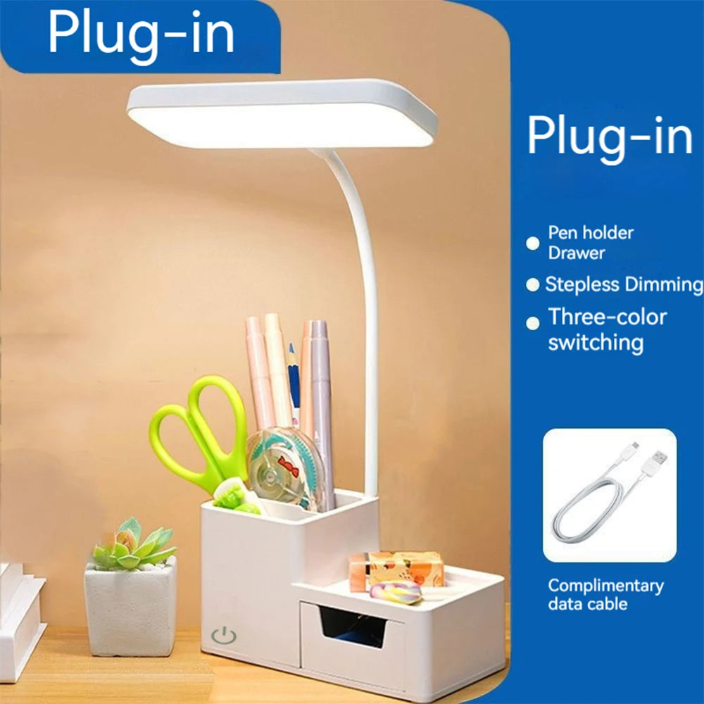 Reading Lamp Eye Protection With Pen Holder Bedside Lamp Book Night Light