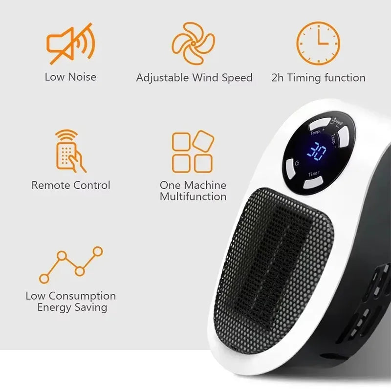 Heater Portable Electric Heater Plug-in Wall Mounted
