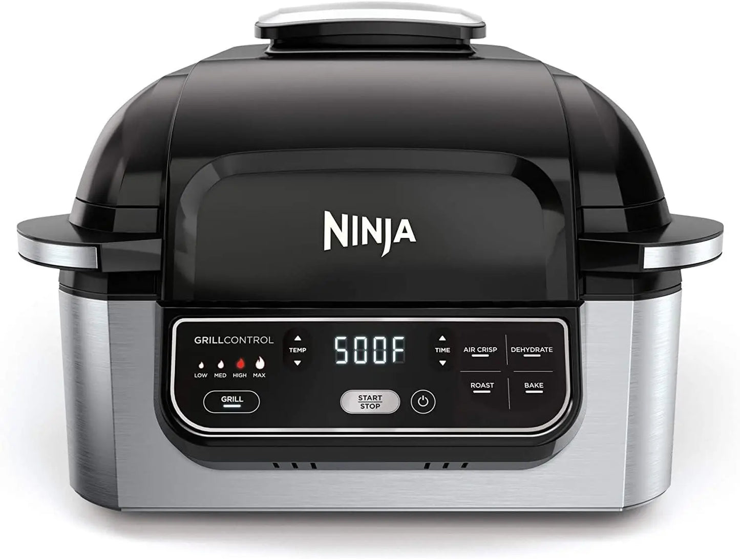 5-in-1 Indoor Electric Grill with Air Fry, Roast, and Bake - Programmable