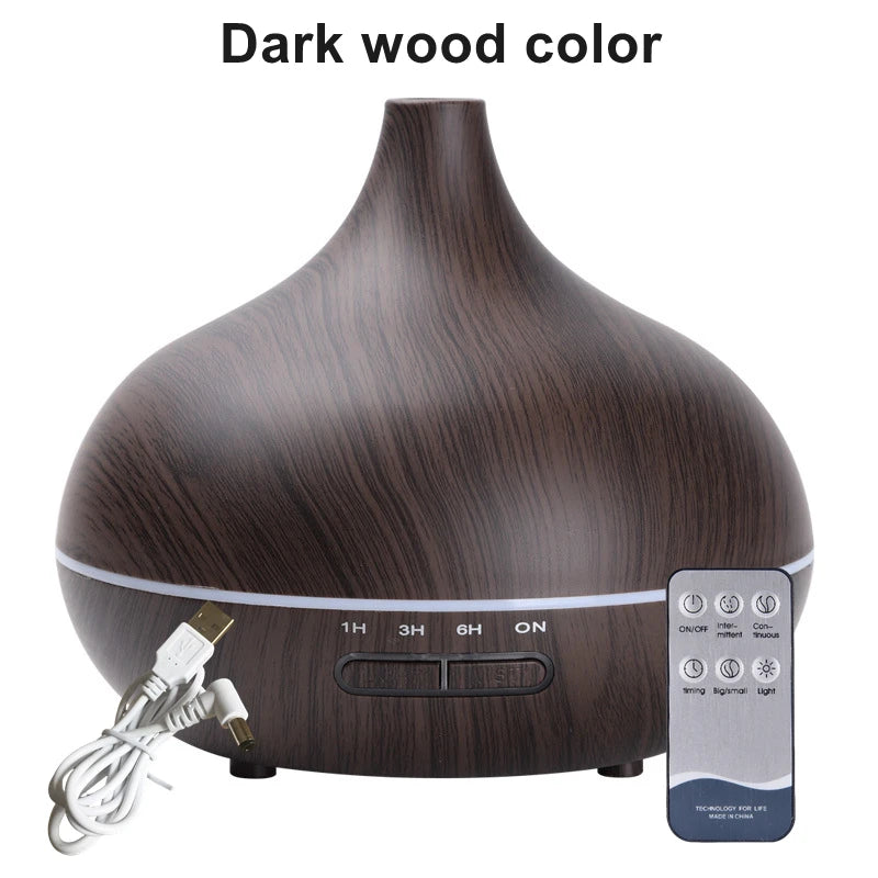 550ml Essential Oil Diffuser with 7 Color LED Lights & Remote Control
