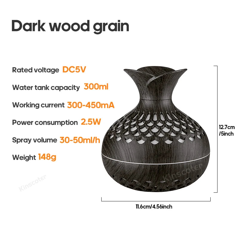 Wood Grain Humidifier Aroma Diffuser