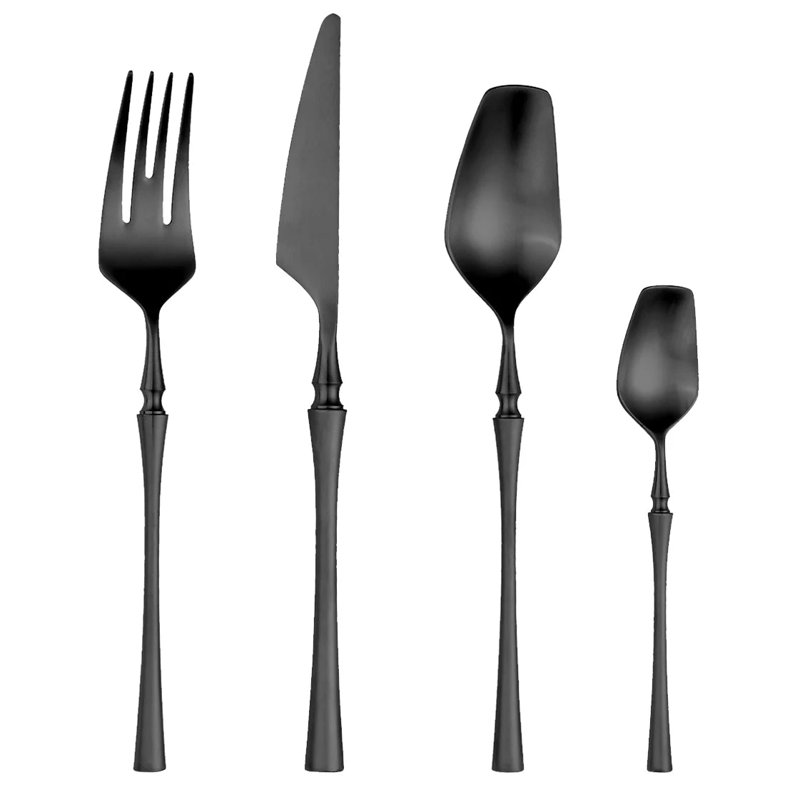 12/16/20 Pieces Knife Fork Spoon Set Gold Cutlery Set Stainless Steel Western Tableware Black Dinnerware Mirror Elegant Flatware