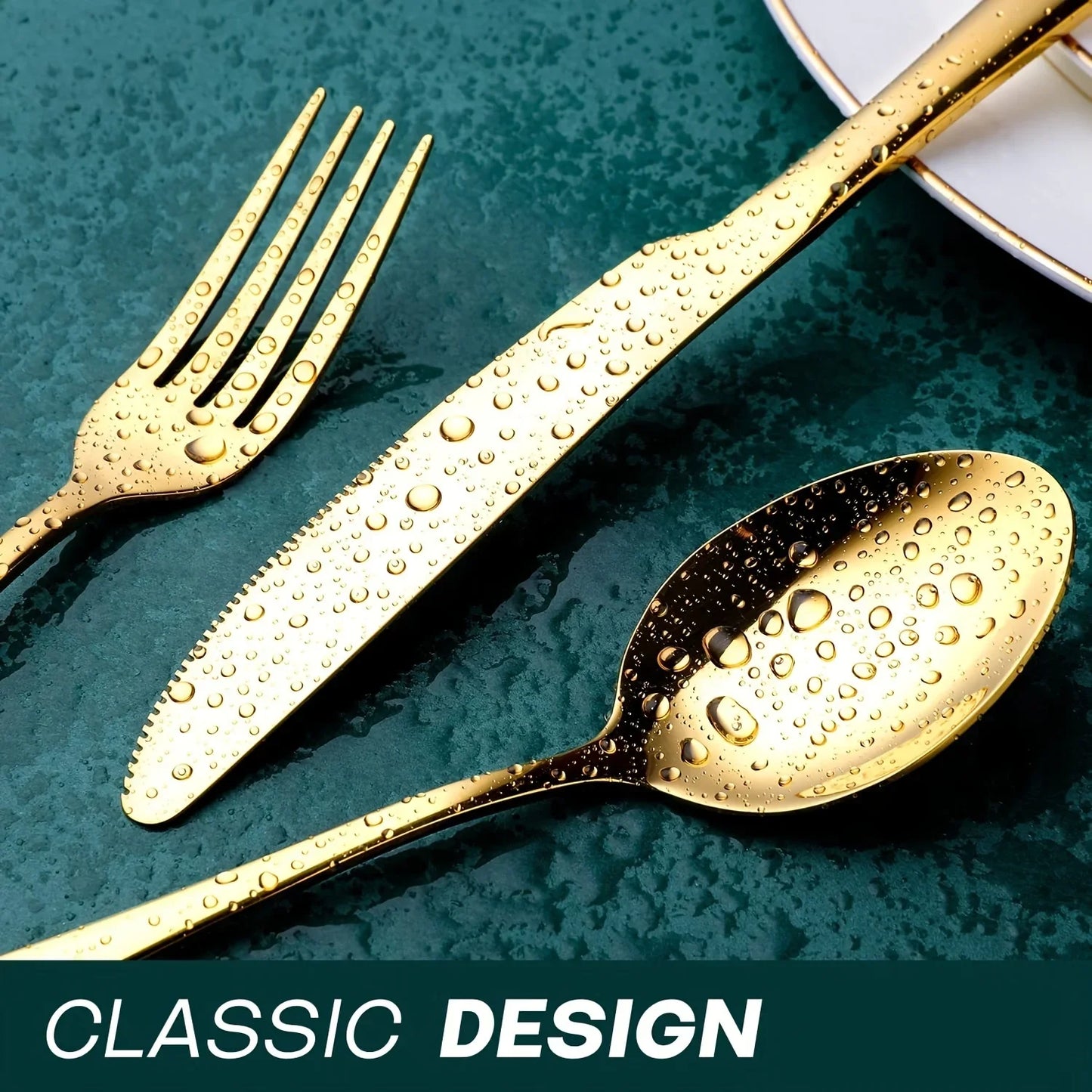 24pcs Elegant Stainless Steel Flatware Set