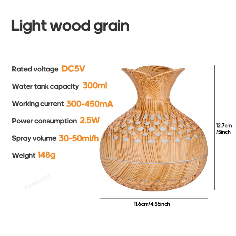 Wood Grain Humidifier Aroma Diffuser