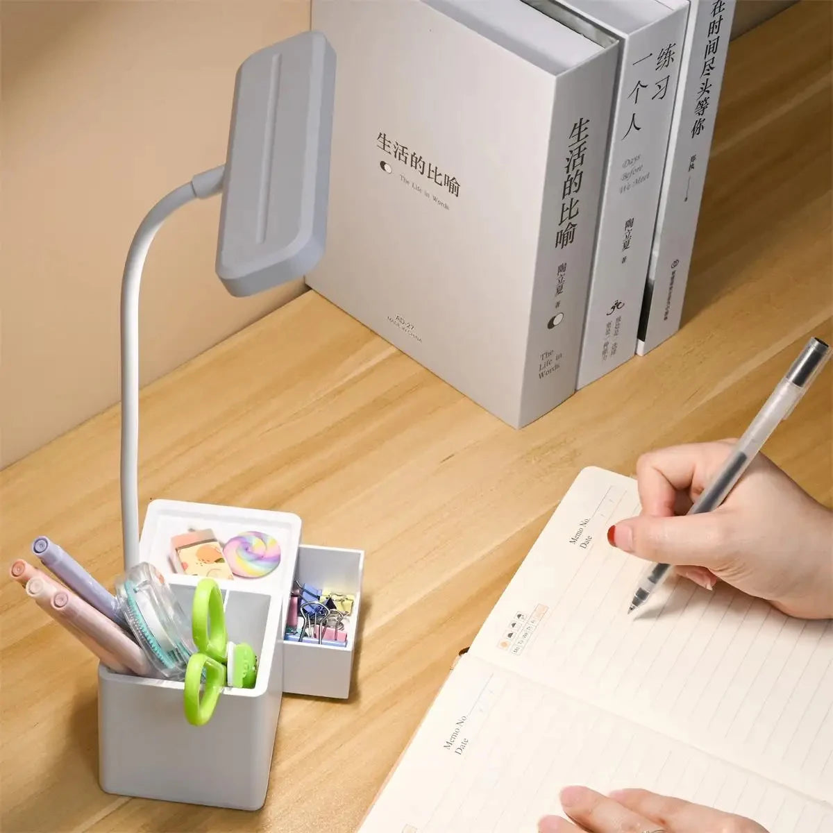 Reading Lamp Eye Protection With Pen Holder Bedside Lamp Book Night Light