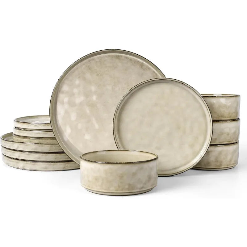 Stoneware Speckled Dishes Set for Kitchen Dining