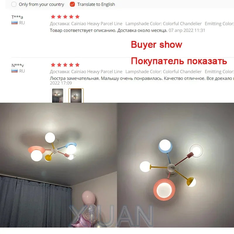 LED Blue Pink Ceiling Light