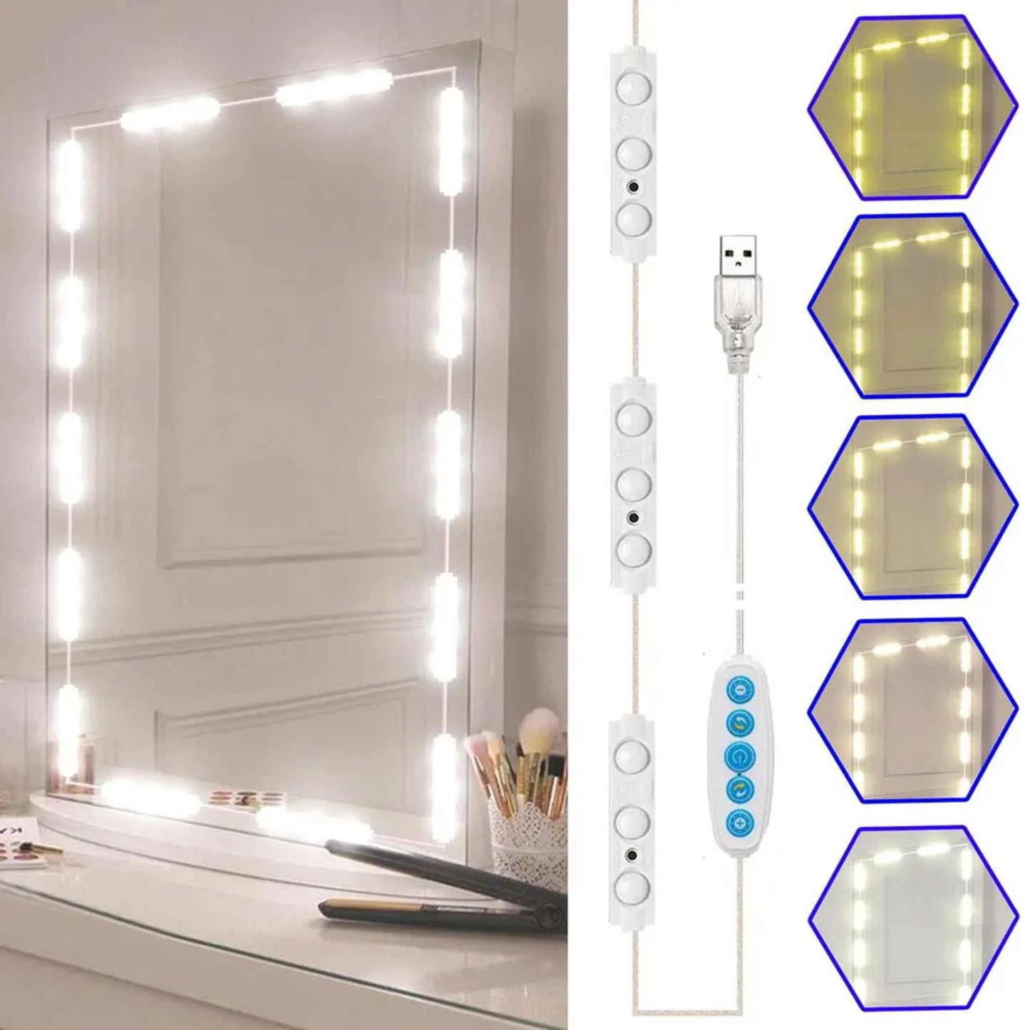 Dimmable LED Vanity Light Makeup Mirror