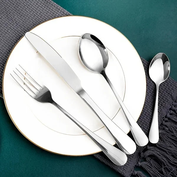 24pcs Elegant Stainless Steel Flatware Set
