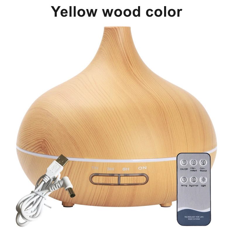 550ml Essential Oil Diffuser with 7 Color LED Lights & Remote Control