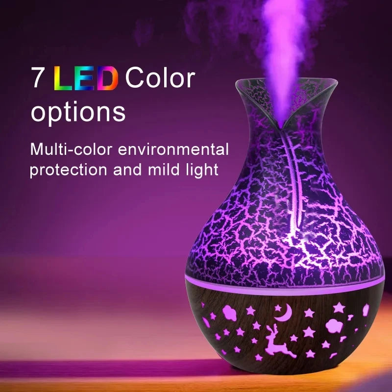 7 Colors Cracked Vase Air Humidifier Diffuser