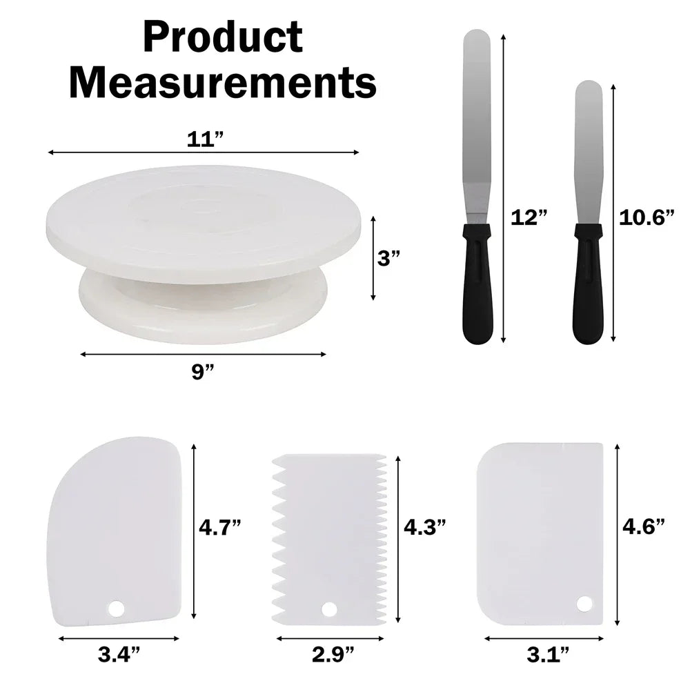 6pcs Cake Turntable Decorating Kit