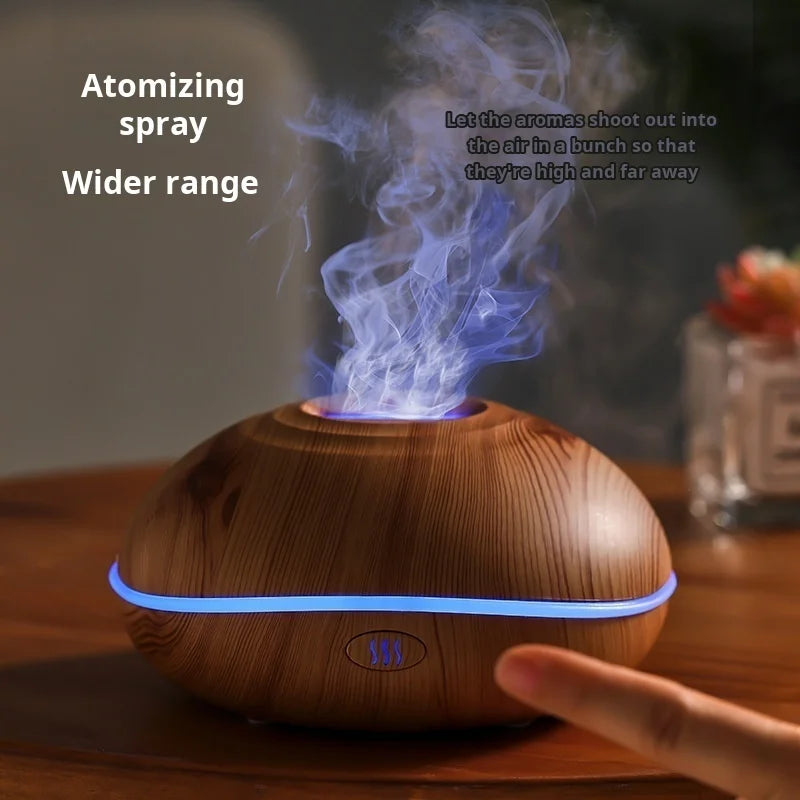 7 colores Fire Flame Wood grain aromatherapy Diffuser