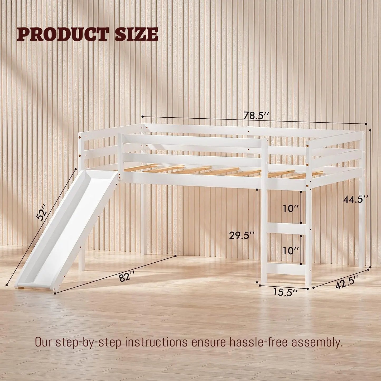 Twin Loft Bed with Slide