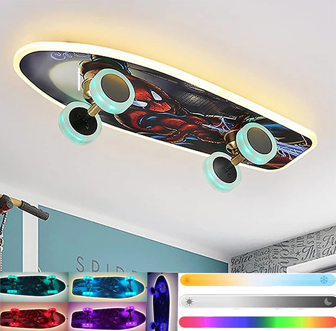 Kids Bedroom Skateboard Ceiling Light