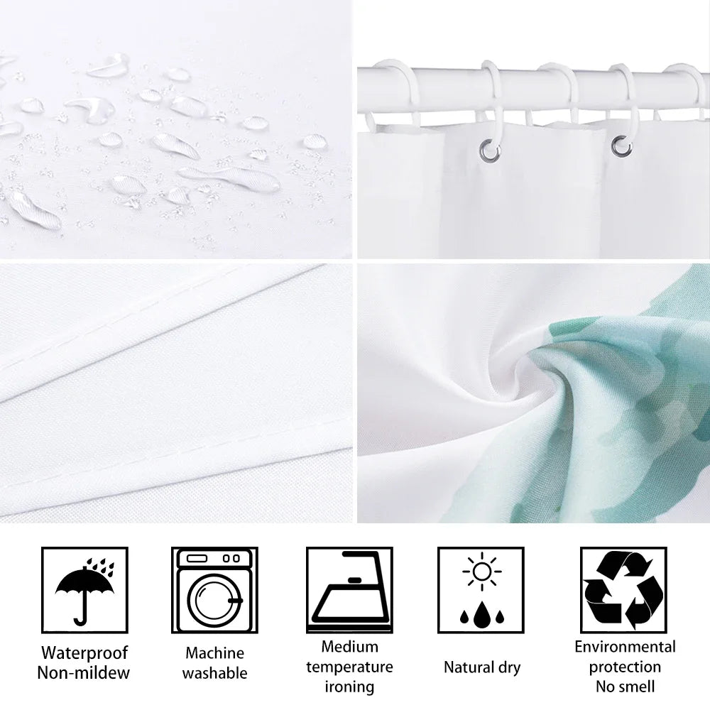 Elegant Shower Curtain with Bath Rug Set