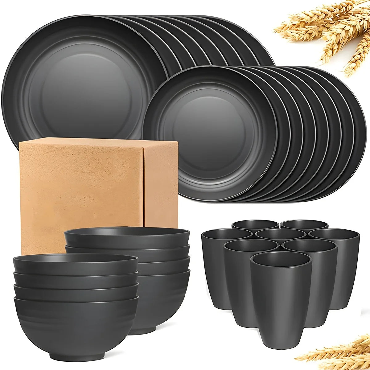 16/32pcs Tableware Set, Include Plates, Bowls Cups