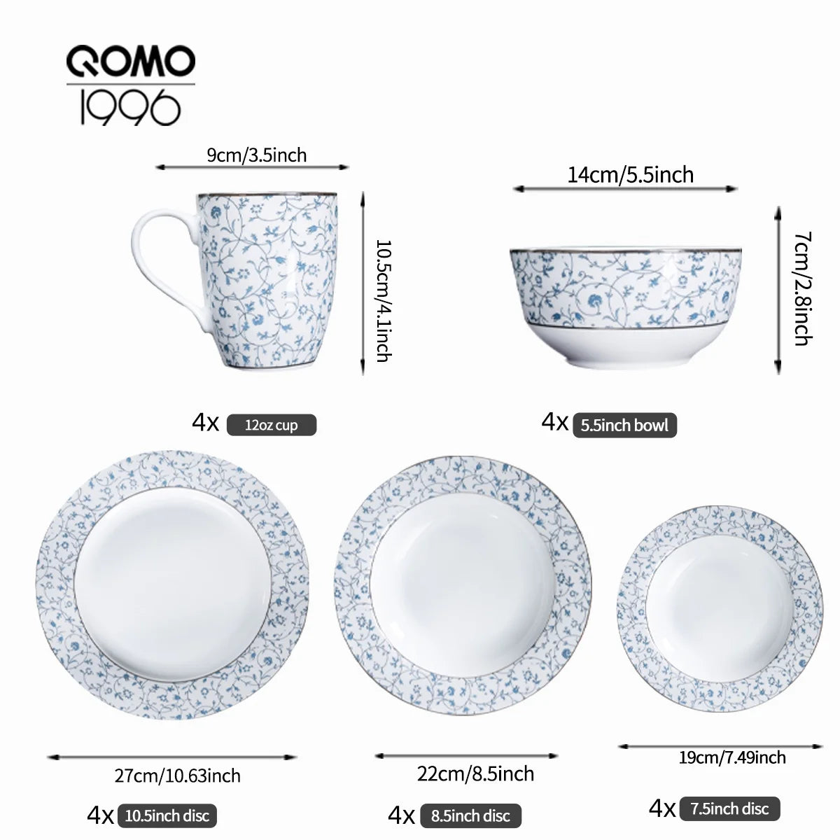 20 Pieces Ceramic Dinnerware Set