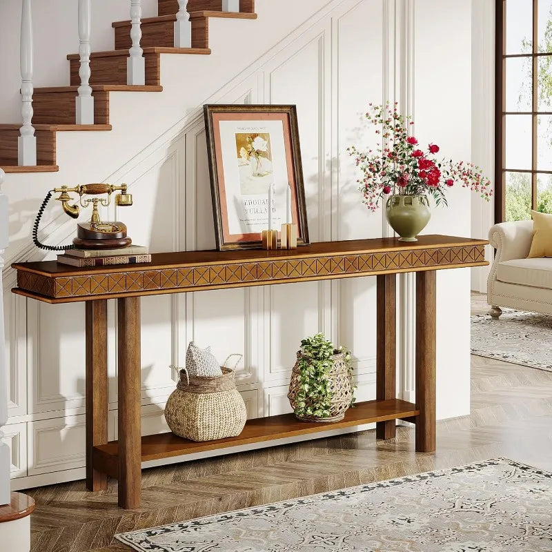 Wood Extra Long Console Table.