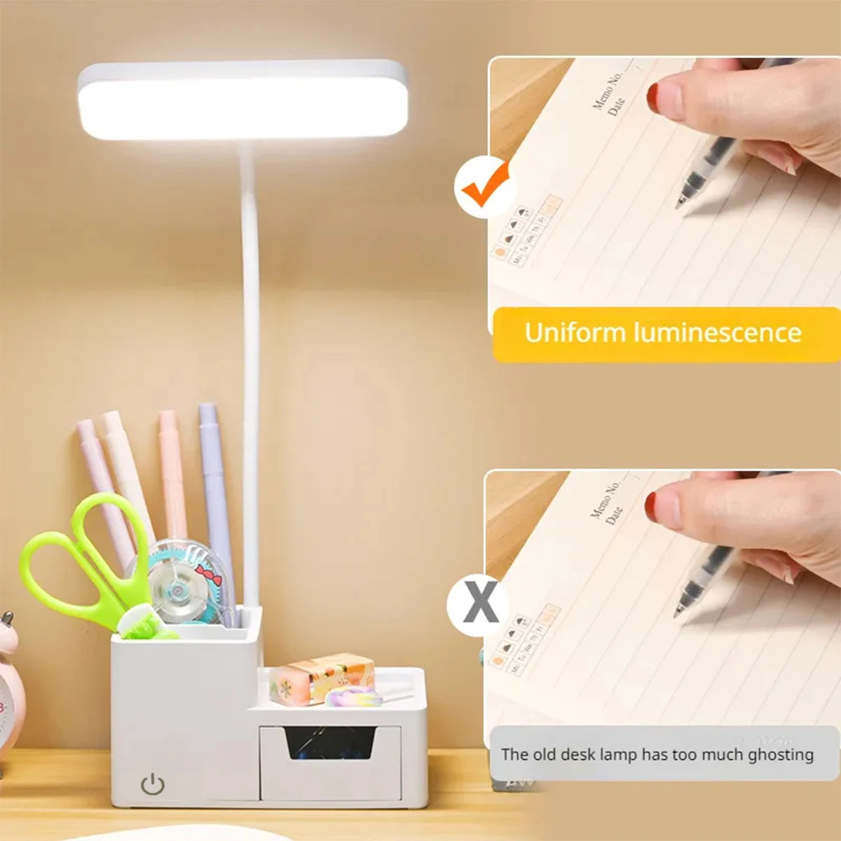 Reading Lamp Eye Protection With Pen Holder Bedside Lamp Book Night Light