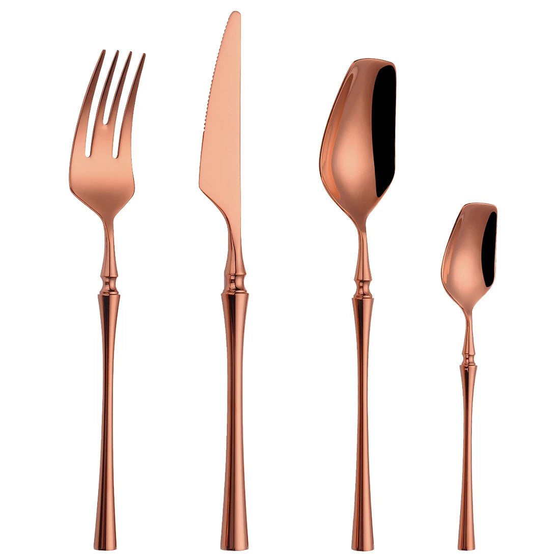 12/16/20 Pieces Knife Fork Spoon Set Gold Cutlery Set Stainless Steel Western Tableware Black Dinnerware Mirror Elegant Flatware