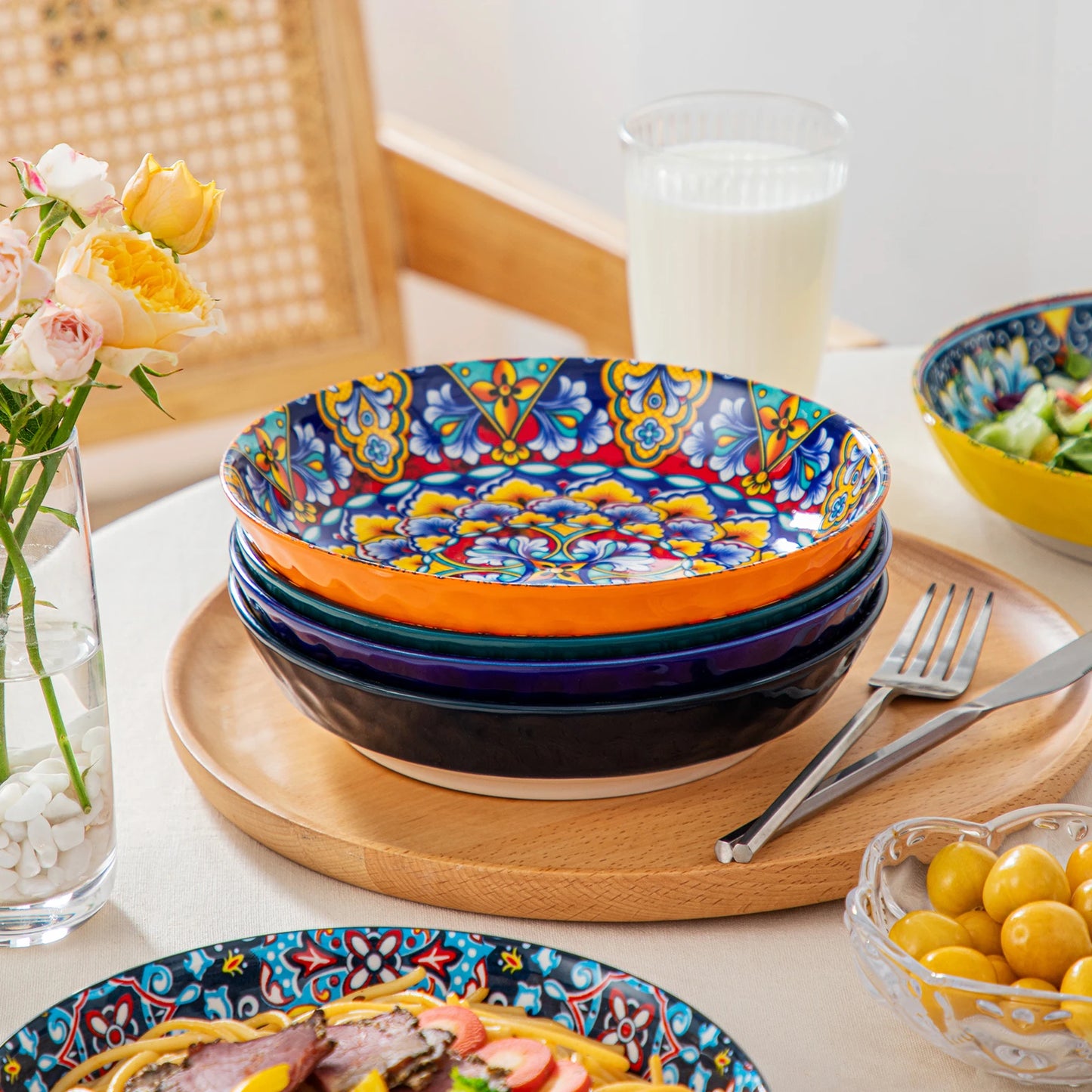 24 Piece Ceramic Dinnerware Set