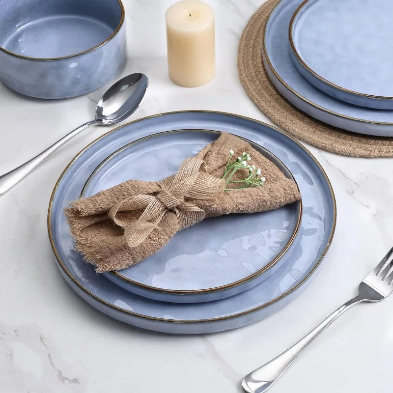Stoneware Speckled Dishes Set for Kitchen Dining