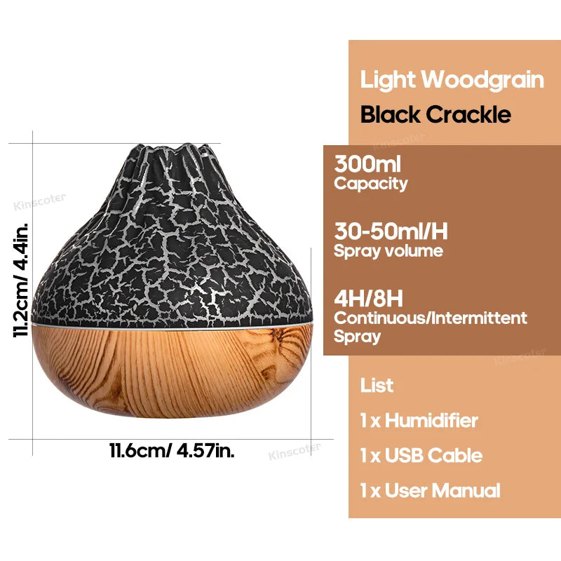 Volcano Air Humidifier 300ml Desktop Water Mist Diffuser